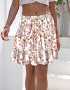 Printed Elastic Waist Mini Skirt