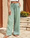 Texture Tied Wide Leg Pants