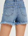 RISEN Full Size High Rise Raw Hem Denim Shorts