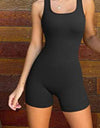 Square Neck Wide Strap Active Romper