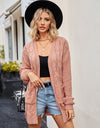 Cable-Knit Long Sleeve Cardigan