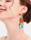 Flower Beaded Dangle Earrings