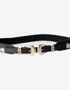 Double Buckle PU Leather Belt