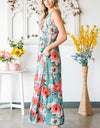 Floral Sleeveless Maxi Dress with Pockets