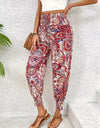 Tied Printed High Waist Pants