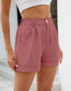 Roll Trim Half Elastic Waist Shorts