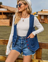 Heart Button Denim Vest