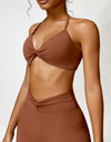 Twisted Halter Neck Active Bra