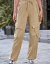 Drawstring High Waist Cargo Pants