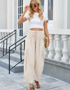 Drawstring Pocketed Wide Leg Pant