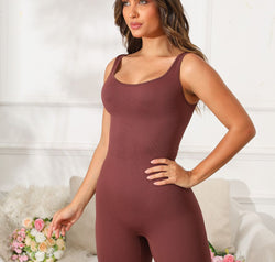 Scoop Neck Wide Strap Active Romper