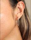 Adored Inlaid Moissanite 925 Sterling Silver Hoop Earrings