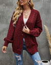 Cable-Knit Dropped Shoulder Cardigan