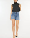 Kancan Distressed High Waist Denim Shorts