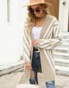 Woven Right Two-Tone Open Front Fuzzy Longline Cardigan