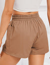 Drawstring Smocked Waist Pocketed Shorts