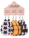 Halloween PU Teardrop Earrings Set