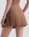 Pleated Elastic Waistband Sports Skirt