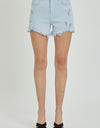 RISEN Full Size High Rise Distressed Detail Denim Shorts