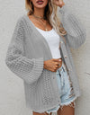 Openwork Button Front Cardigan