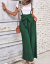 Tie Belt Wide Leg Overalls