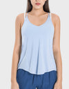 Slit Spaghetti Strap Scoop Neck Active Cami