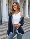 Buttoned V-Neck Long Sleeve Cardigan
