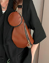 PU Leather Sling Bag with Small Purse