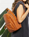 SHOMICO Certainly Chic Faux Leather Woven Backpack