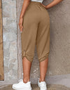 Full Size Roll-Tab Capris Pants