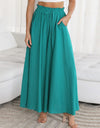 Drawstring Waist Wide Leg Pants