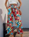 Tied Printed Wide Leg Pants