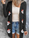 Sequin Santa Button Up Long Sleeve Cardigan