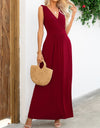 Surplice Neck Sleeveless Maxi Dress