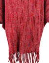 Fringe Detail Printed Poncho