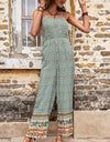 Perfee Bohemian Spaghetti Strap Low Back Jumpsuit