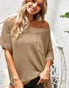 BiBi V-Neck Short Sleeve Knit Top