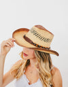 Fame Cutout Wide Brim Straw Hat