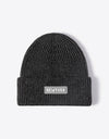 NEWYORK Patch Rib-Knit Cuffed Beanie