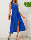 Bow Asymmetrical Neck Sleeveless Dress