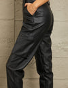 Kancan High Rise Faux Leather Joggers