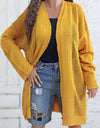 Plus Size Openwork Long Sleeve Open Front Cardigan