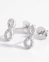 925 Sterling Silver Zircon Number 8 Stud Earrings