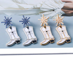 Boot Alloy Dangle Earrings