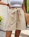 Tied High Waist Shorts with Pockets