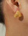 Gold-Plated Geometric Stud Earrings