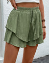 Tied Layered High Waist Shorts