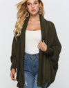 Open Front Dolman Sleeve Longline Cardigan