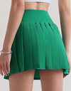 Pleated Elastic Waistband Sports Skirt