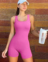 Square Neck Wide Strap Active Romper